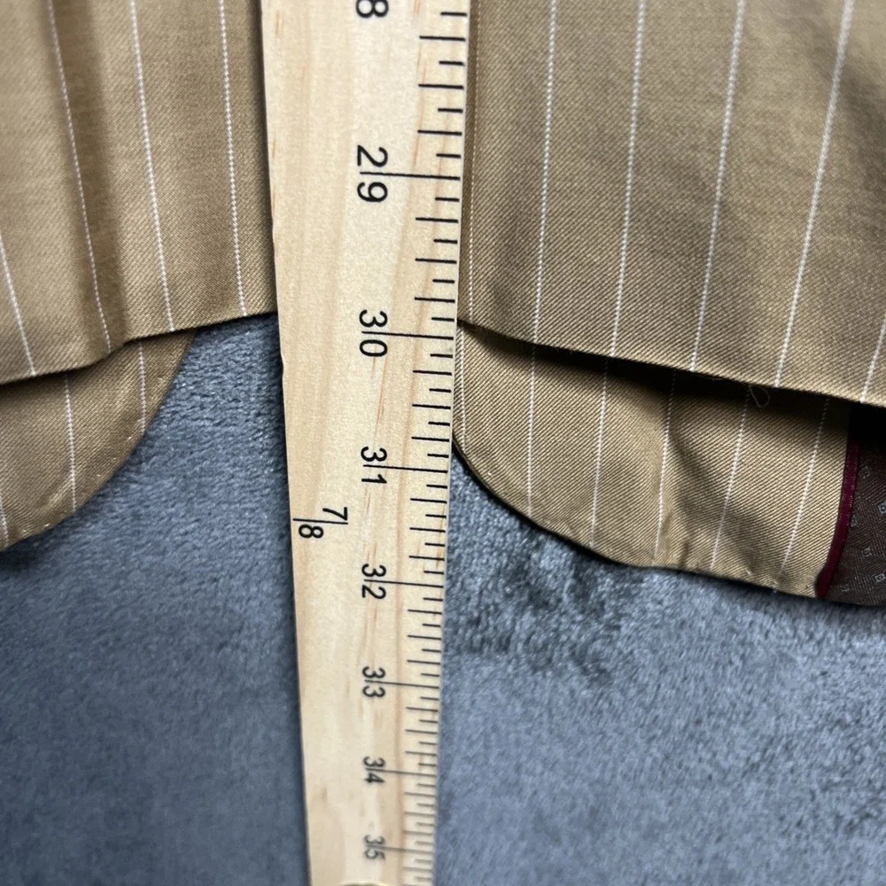 VincI Men's Suit 48R, 40Sx30 Tan Pinstripe 2Pc Wedding Business Jacket Pants‎